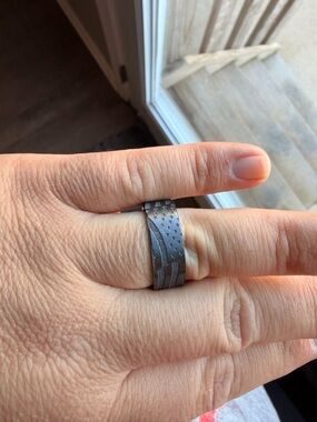 Men's Size 11-12 Manly Bands Black American Flag Wedding Ring